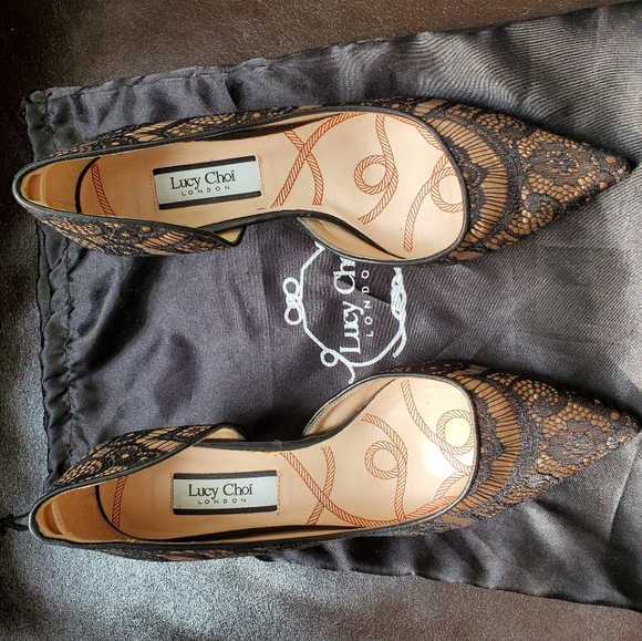 LUCY CHOI Knightsbridge lace half-d'Orsay pump - Picture 5 of 9